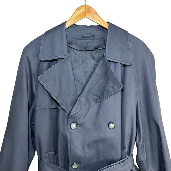 Jean Pierre Mens 100% Cotton Trench Coat with Removable Liner Blue Made in Korea - Picture 3 of 15